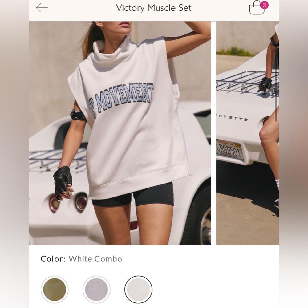 NWT Free People FP Movement Victory Muscle Set - white combo - Small, XL - Picture 6 of 12